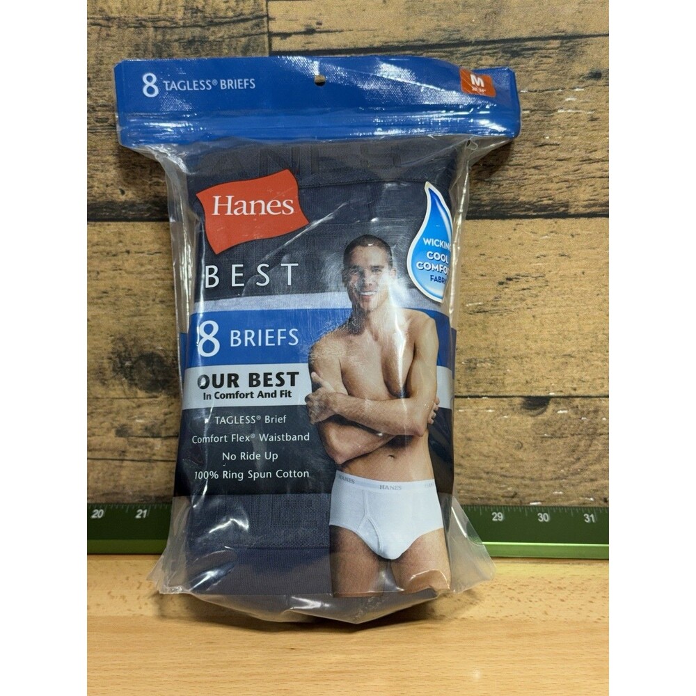 🔥 NEW Mens Vintage Style 2014 Hanes Best Briefs 8 Pack Multicolor NIP! Spun